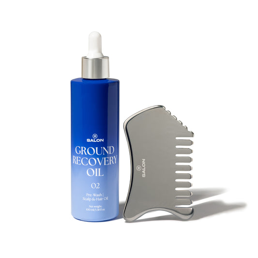 H Salon Ground Recovery Oil with Body, Face and Scalp Gua Sha