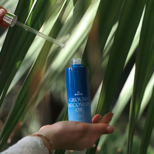 Ground Recovery Oil® as part of a nourishing scalp and hair-care routine.
Copy alt text