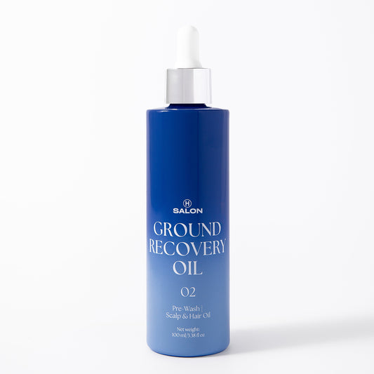 Ground Recovery Oil® pre-wash scalp and hair oil by H Salon.