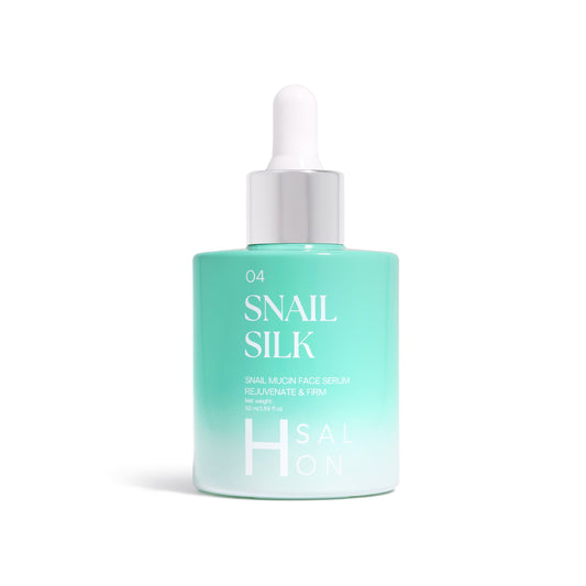 H Salon Snail Silk® snail serum with snail secretion filtrate, niacinamide, aloe vera and panthenol.